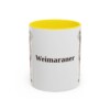 11oz Weimaraner Mug, Yellow, front view