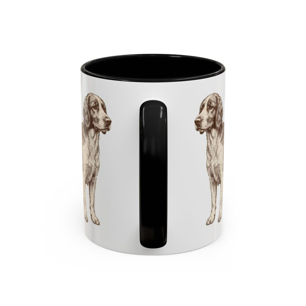 11oz Welsh Springer Spaniel Dog Dad Mug, Black, back view