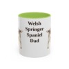 11oz Welsh Springer Spaniel Dog Dad Mug, Light Green, front view