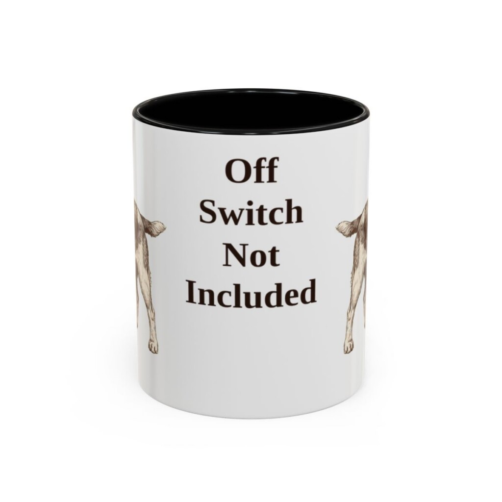 11oz Funny Welsh Springer Spaniel Mug, Black, front view
