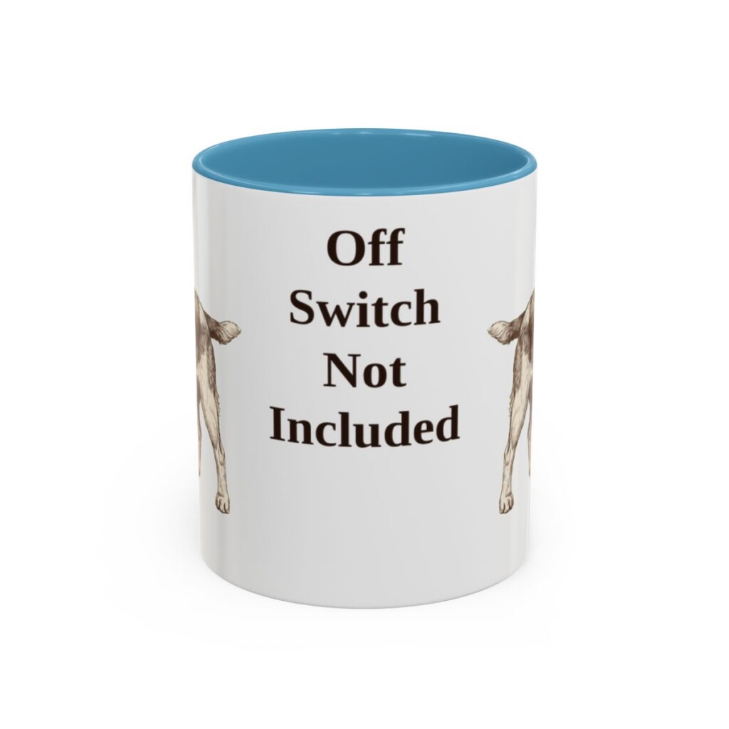 11oz Funny Welsh Springer Spaniel Mug, Light Blue, front view