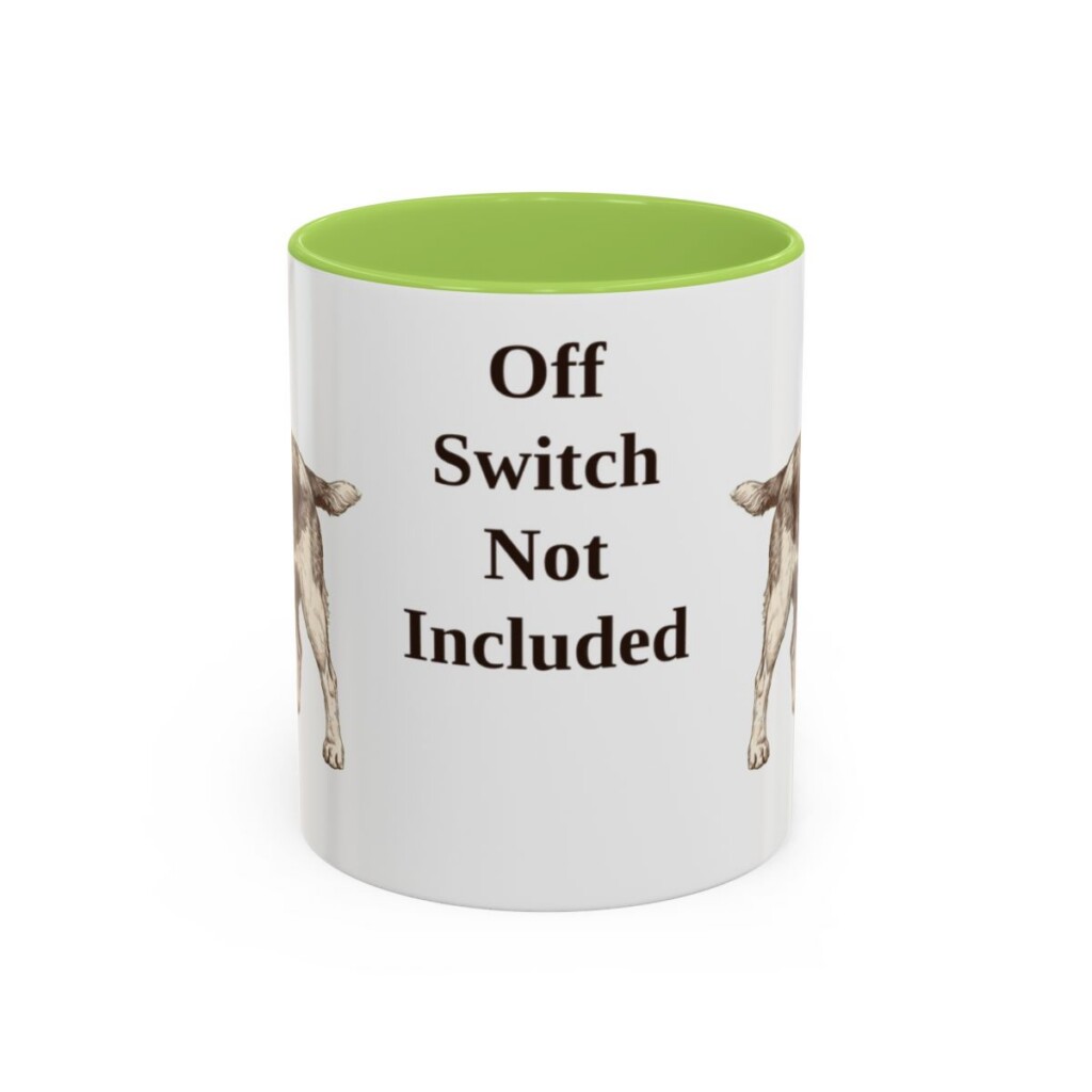 11oz Funny Welsh Springer Spaniel Mug, Light Green, front view