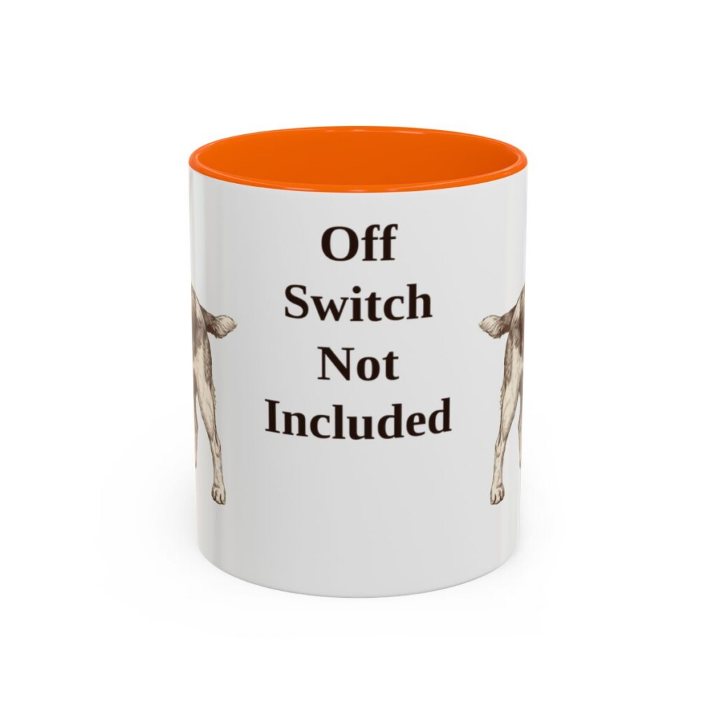 11oz Funny Welsh Springer Spaniel Mug, Orange, front view