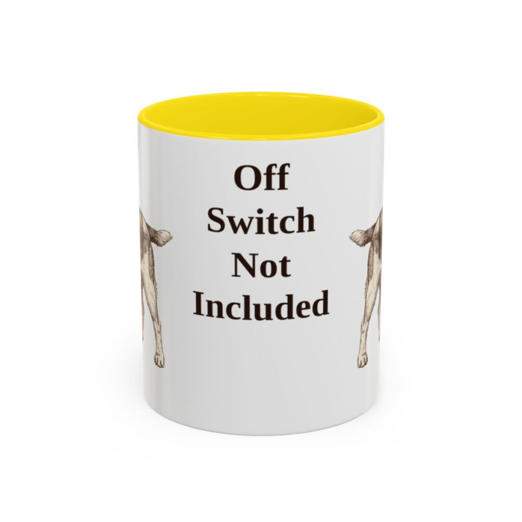 11oz Funny Welsh Springer Spaniel Mug, Yellow, front view