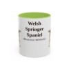 11oz Welsh Springer Spaniel Latin Mug, Light Green, front view