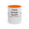 11oz Welsh Springer Spaniel Latin Mug, Orange, front view