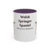 11oz Welsh Springer Spaniel Latin Mug, Purple, front view