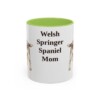 11oz Welsh Springer Spaniel Dog Mom Mug, Light Green, front view
