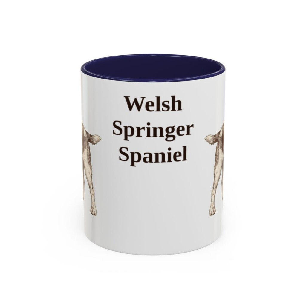 11oz Welsh Springer Spaniel Mug, Navy, front view