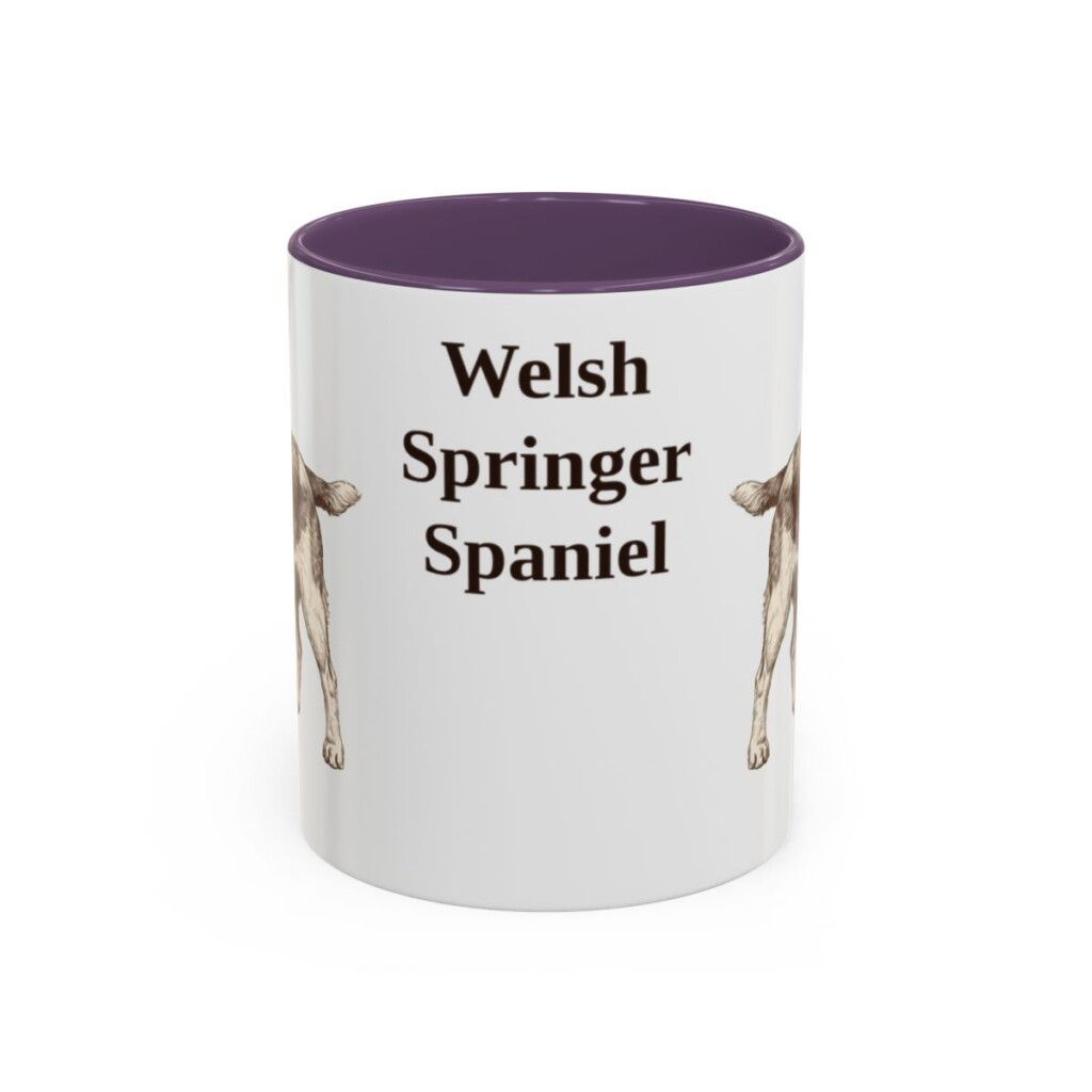 11oz Welsh Springer Spaniel Mug, Purple, front view