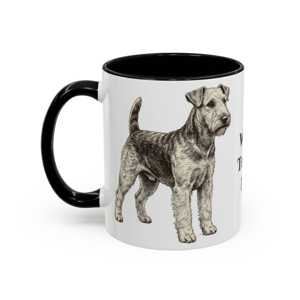 11oz Welsh Terrier Dog Dad Mug, Black, left side view