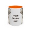11oz Welsh Terrier Dog Dad Mug, Orange, front view