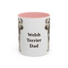 11oz Welsh Terrier Dog Dad Mug, Pink, front view