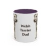11oz Welsh Terrier Dog Dad Mug, Purple, front view