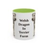 11oz Funny Welsh Terrier Mug, Light Green, front view