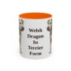 11oz Funny Welsh Terrier Mug, Orange, front view