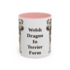 11oz Funny Welsh Terrier Mug, Pink, front view