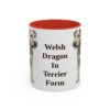 11oz Funny Welsh Terrier Mug, Red, front view