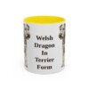 11oz Funny Welsh Terrier Mug, Yellow, front view