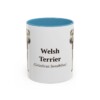 11oz Welsh Terrier Latin Mug, Light Blue, front view