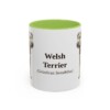 11oz Welsh Terrier Latin Mug, Light Green, front view