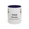 11oz Welsh Terrier Latin Mug, Navy, front view