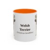 11oz Welsh Terrier Latin Mug, Orange, front view