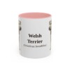 11oz Welsh Terrier Latin Mug, Pink, front view
