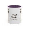11oz Welsh Terrier Latin Mug, Purple, front view