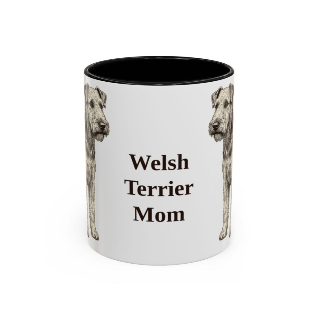 11oz Welsh Terrier Dog Mom Mug, Black, front view