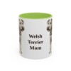 11oz Welsh Terrier Dog Mom Mug, Light Green, front view