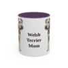 11oz Welsh Terrier Dog Mom Mug, Purple, front view