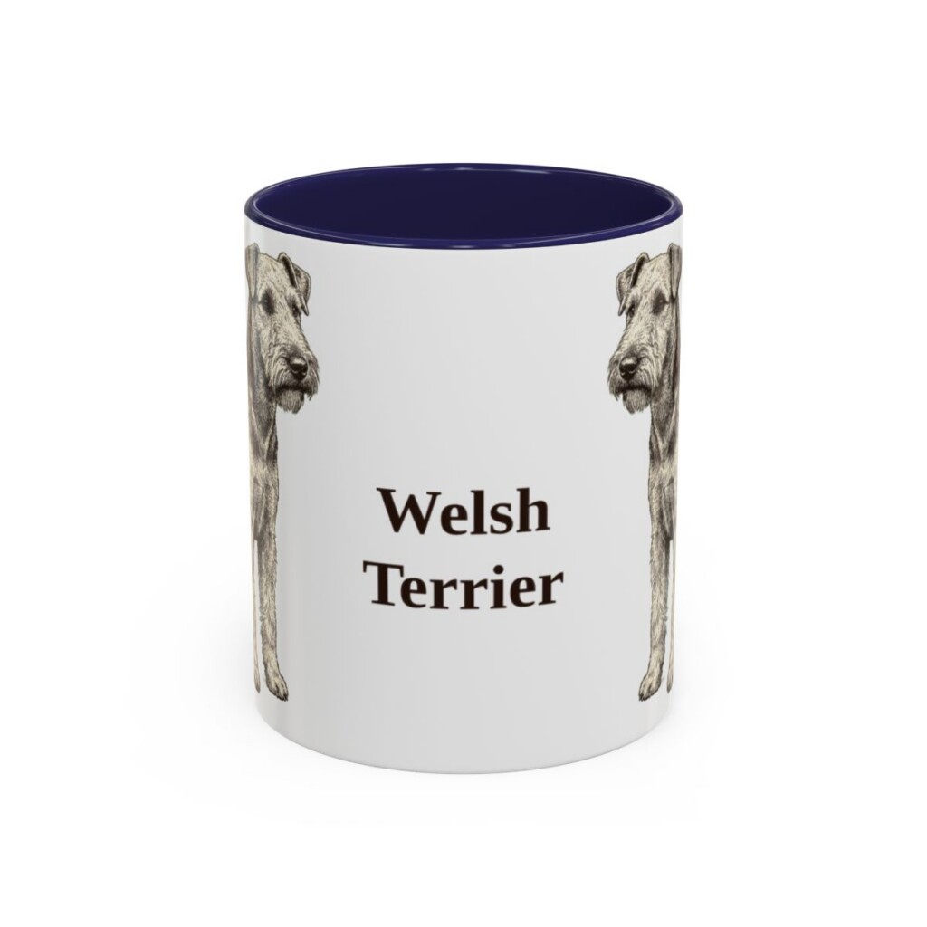 11oz Welsh Terrier Mug, Navy, front view