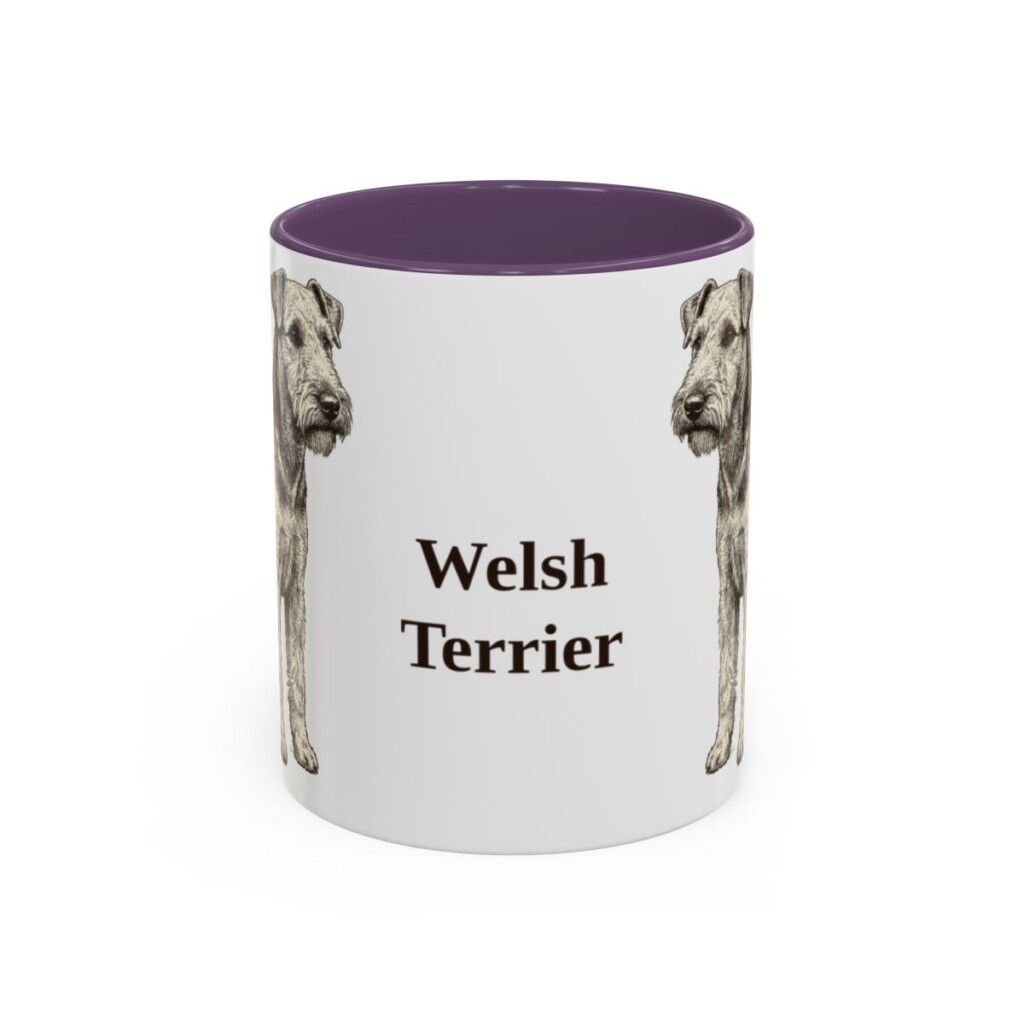 11oz Welsh Terrier Mug, Purple, front view