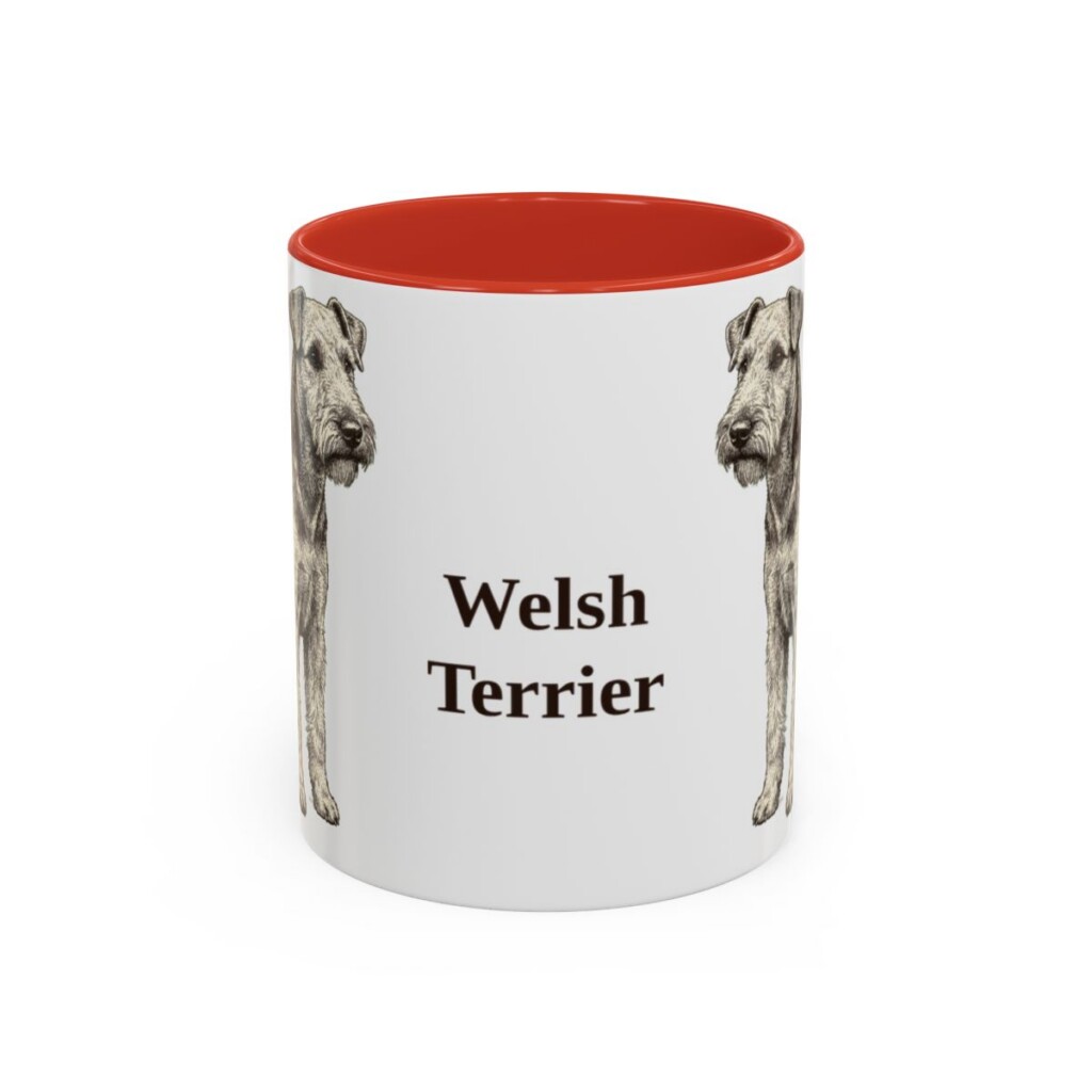 11oz Welsh Terrier Mug, Red, front view