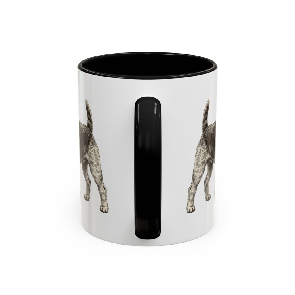 11oz Welsh Terrier Mug, Black, back view