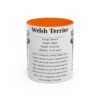 11oz Welsh Terrier Mug, Orange, front view