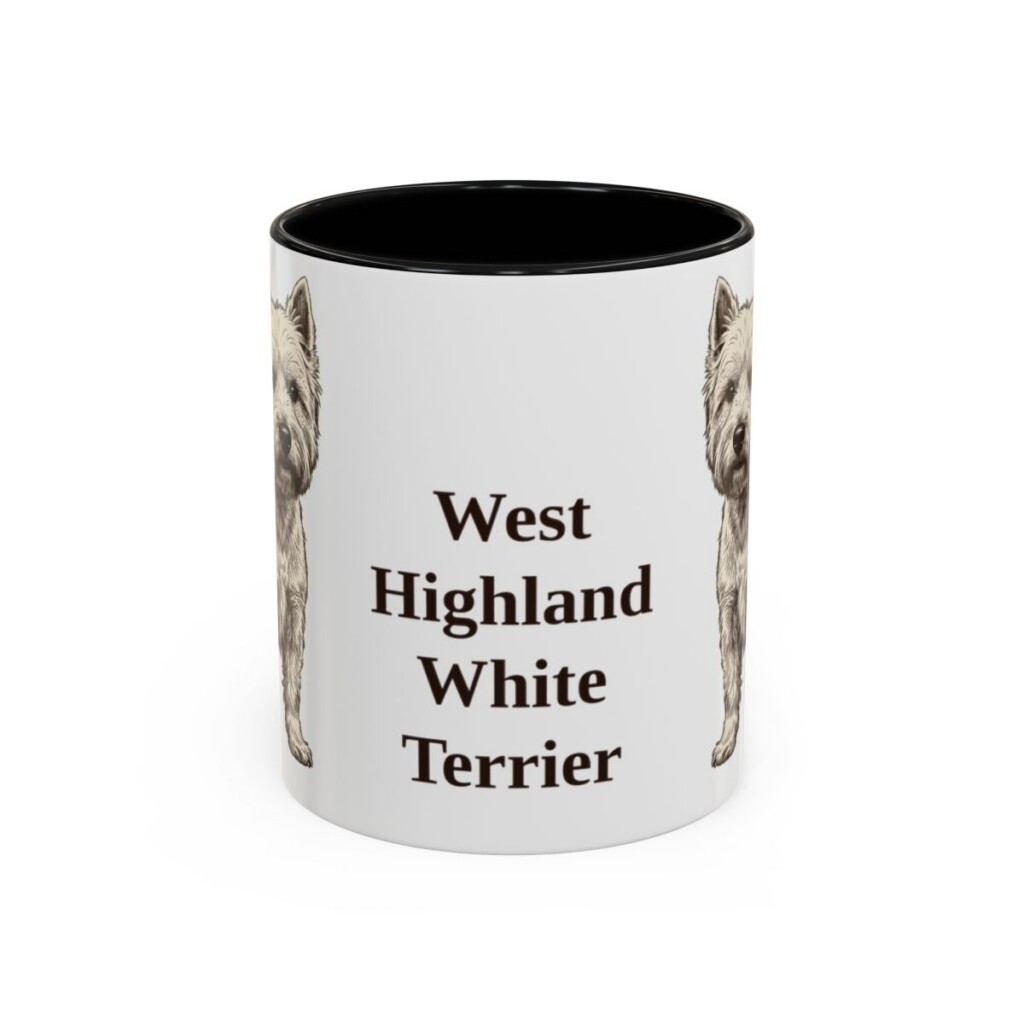 11oz-west-highland-white-terrier-mug-black-front 11oz West Highland White Terrier Mug, Black, front view