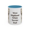11oz West Highland White Terrier Dog Dad Mug, Light Blue, front view
