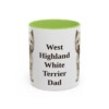 11oz West Highland White Terrier Dog Dad Mug, Light Green, front view