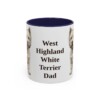 11oz West Highland White Terrier Dog Dad Mug, Navy, front view