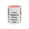 11oz West Highland White Terrier Dog Dad Mug, Pink, front view