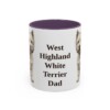 11oz West Highland White Terrier Dog Dad Mug, Purple, front view