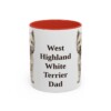 11oz West Highland White Terrier Dog Dad Mug, Red, front view