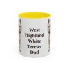 11oz West Highland White Terrier Dog Dad Mug, Yellow, front view