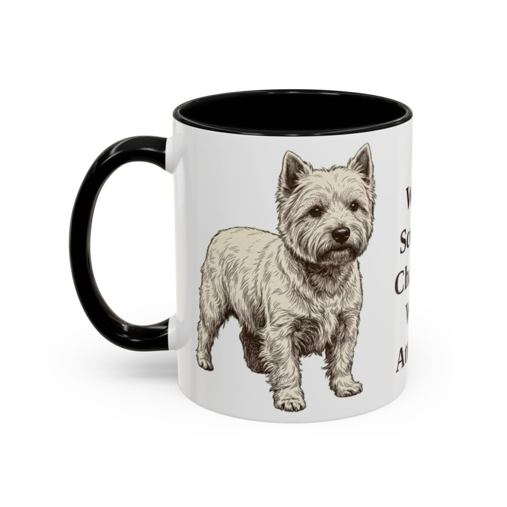 11oz Funny West Highland White Terrier Mug, Black, left side view