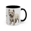 11oz West Highland White Terrier Latin Mug, Black, right side view