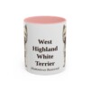 11oz West Highland White Terrier Latin Mug, Pink, front view