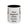 11oz West Highland White Terrier Dog Mom Mug, Black, front view