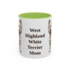 11oz West Highland White Terrier Dog Mom Mug, Light Green, front view